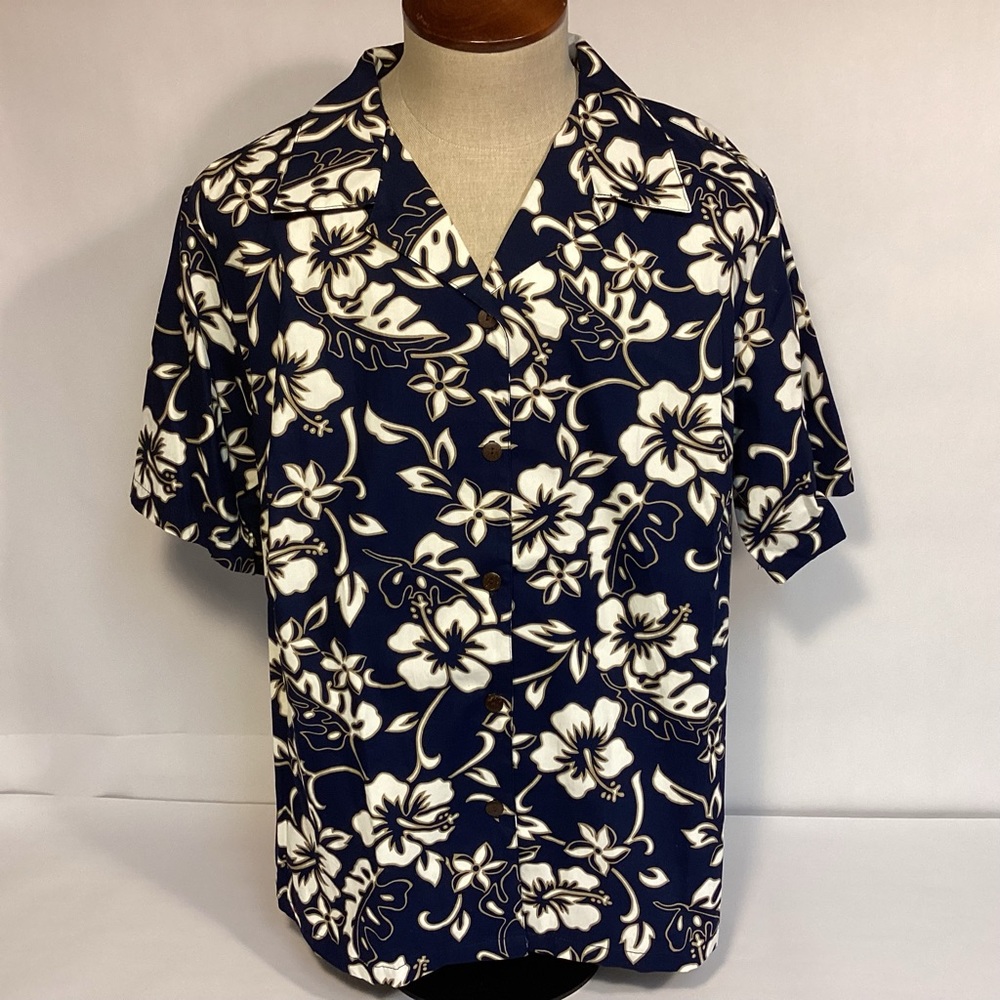 Hilo Hattie Women’s Hawaiian Shirt size 2XL made in Hawaii 100% cotton Vintage